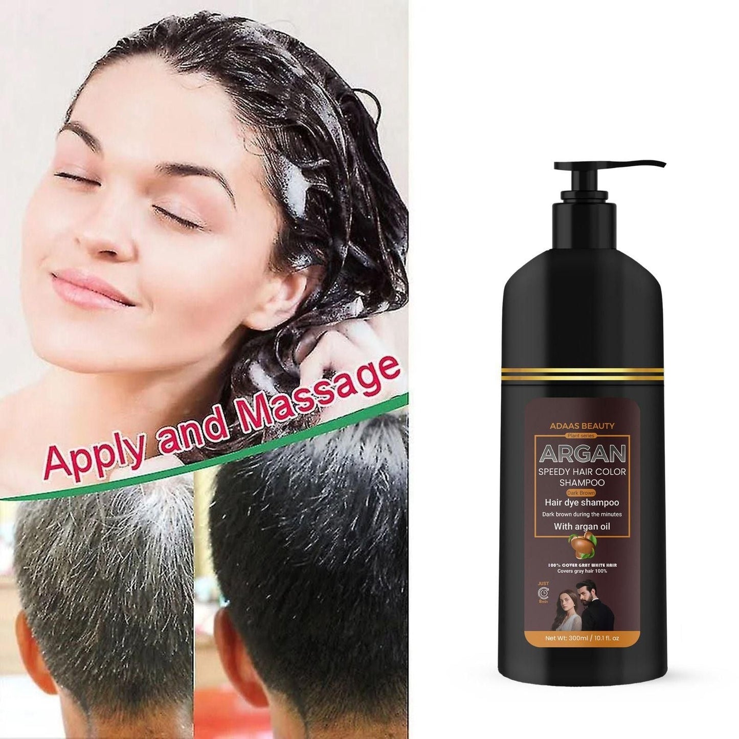 Argan Speedy Hair Color Shampoo - CONDITIONER AND REPAIR ( Dark Black )