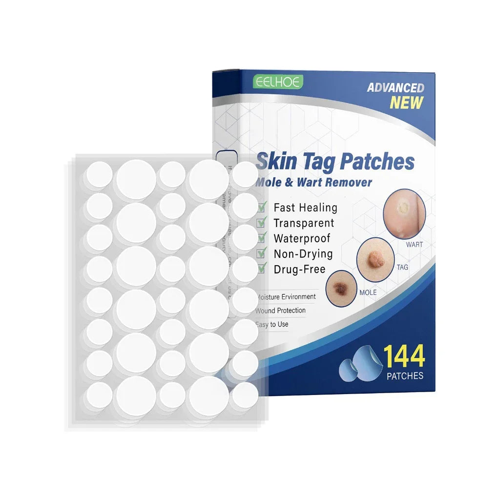 EELHOE Skin Tag Patch Mole and Wart Remover Herbal Extract Invisible Warts Stickers 144pcs