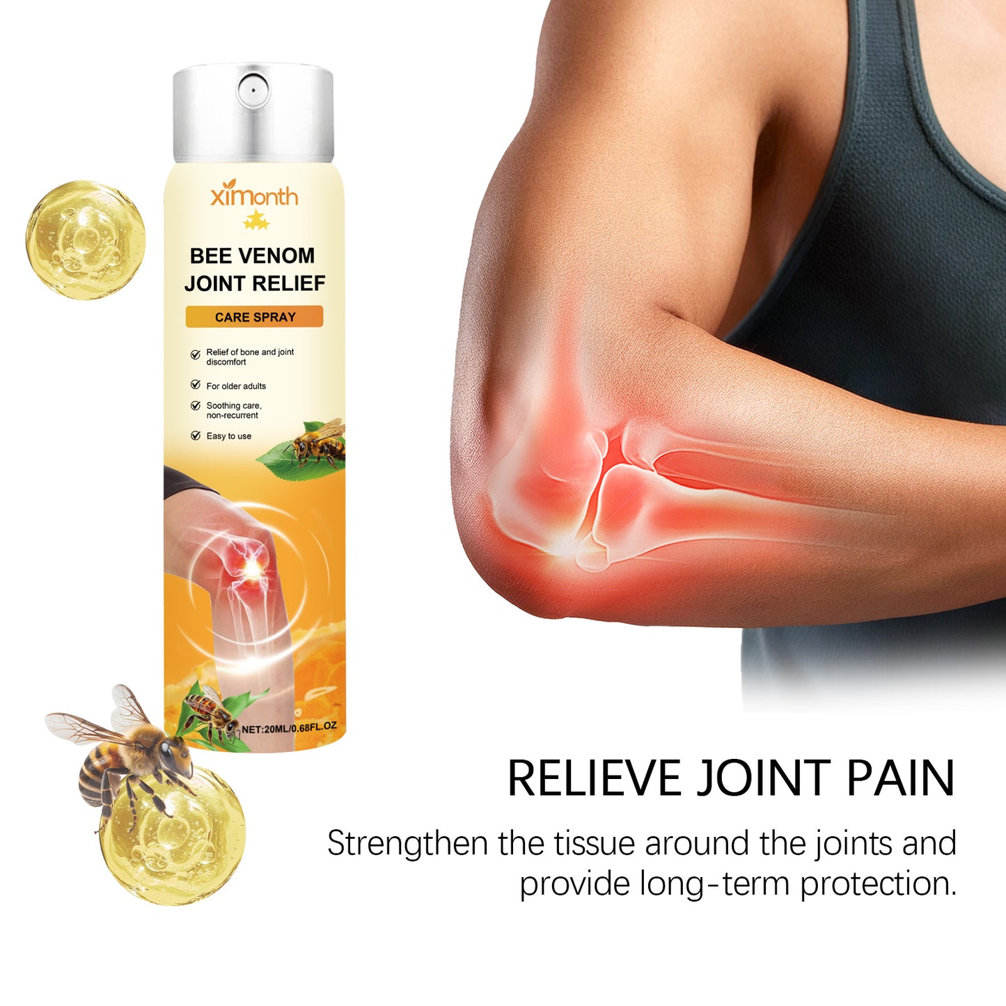 Ximonth Bee Venom Joints Pain Relief Spray(BUY 1 GET 1 FREE)