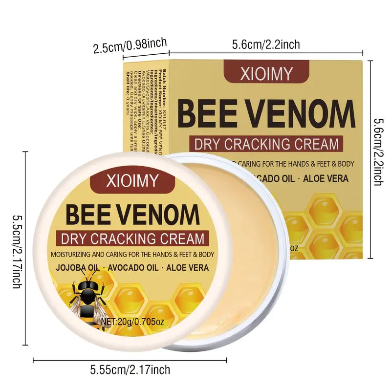 BeeRelief™ - Bee Venom Dry Crack Cream 🐝✨  Deep Moisturizing & Hydrating for Hands, Feet & Body
