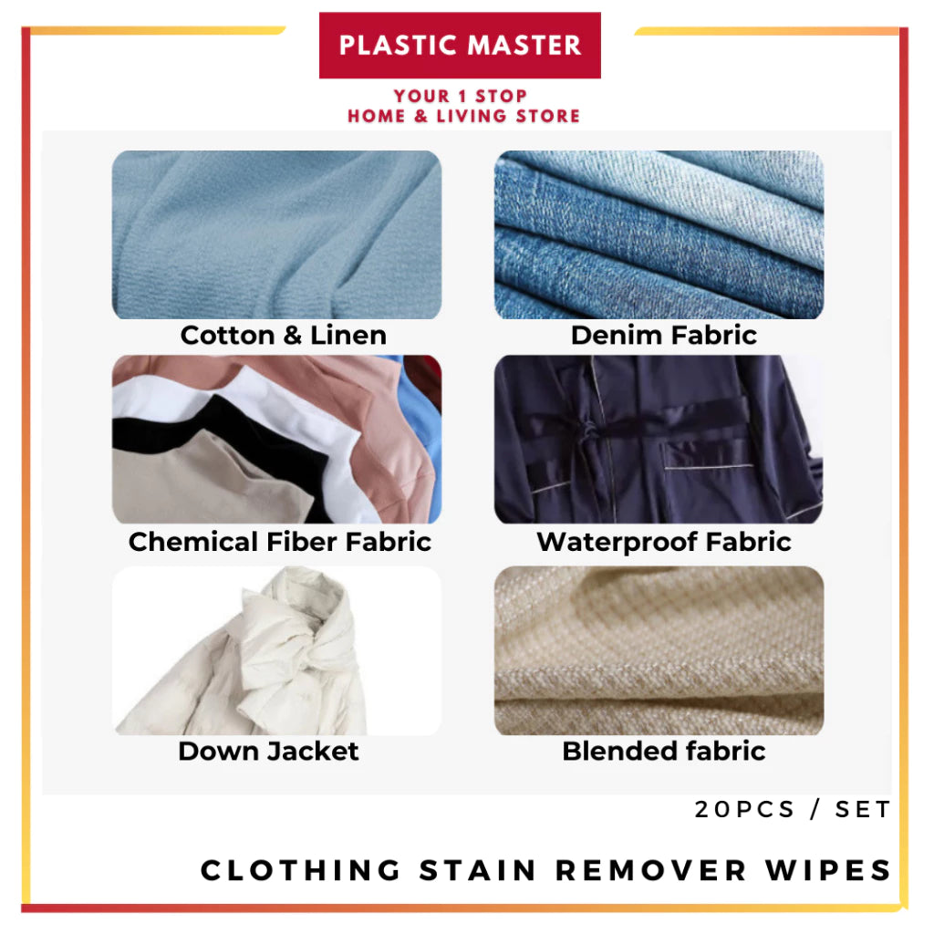 Pack Of 30 Clothing Stain Remover Wipes